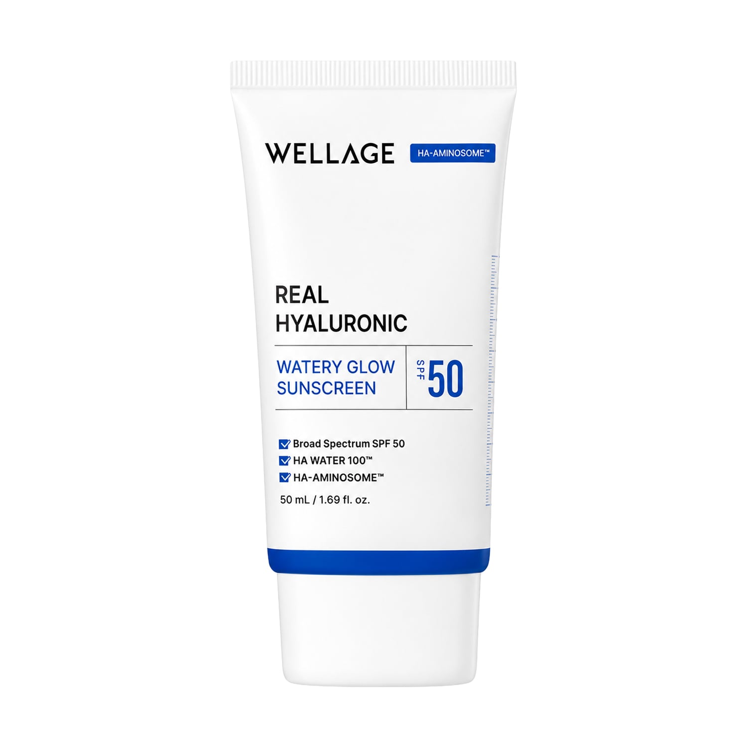 Сонцезахисний крем для обличчя WELLAGE Real Hyaluronic Blue Sun Cream SPF 50+ PA++++, 50 мл